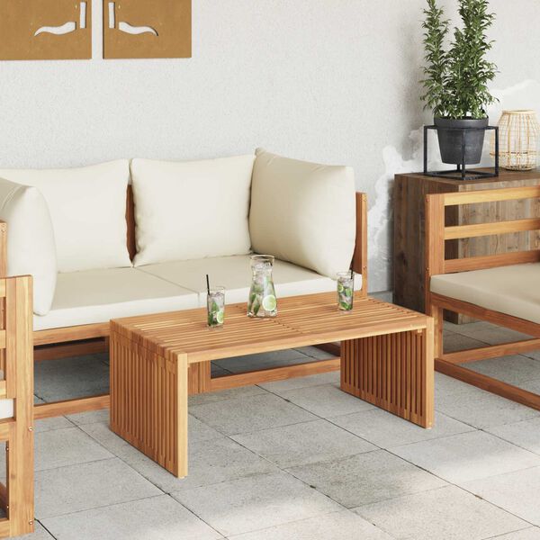 vidaXL Garden Side Table Manual Brown 90 x 50 x 36 cm Solid teak wood