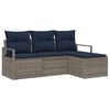 vidaXL Sofa Set 4 pcs Grey Poly Rattan