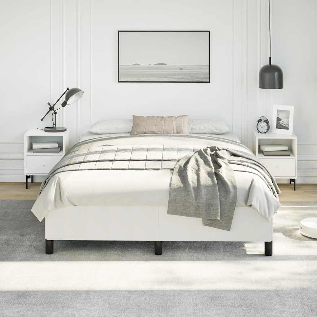vidaXL Bed Frame without Mattress White 152x203 cm Queen Faux Leather