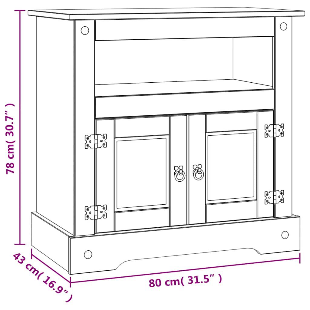 vidaXL TV Cabinet Mexican Pine Corona Range 80x43x78 cm