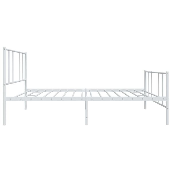 vidaXL Metal Bed Frame without Mattress with Footboard White 100x200cm
