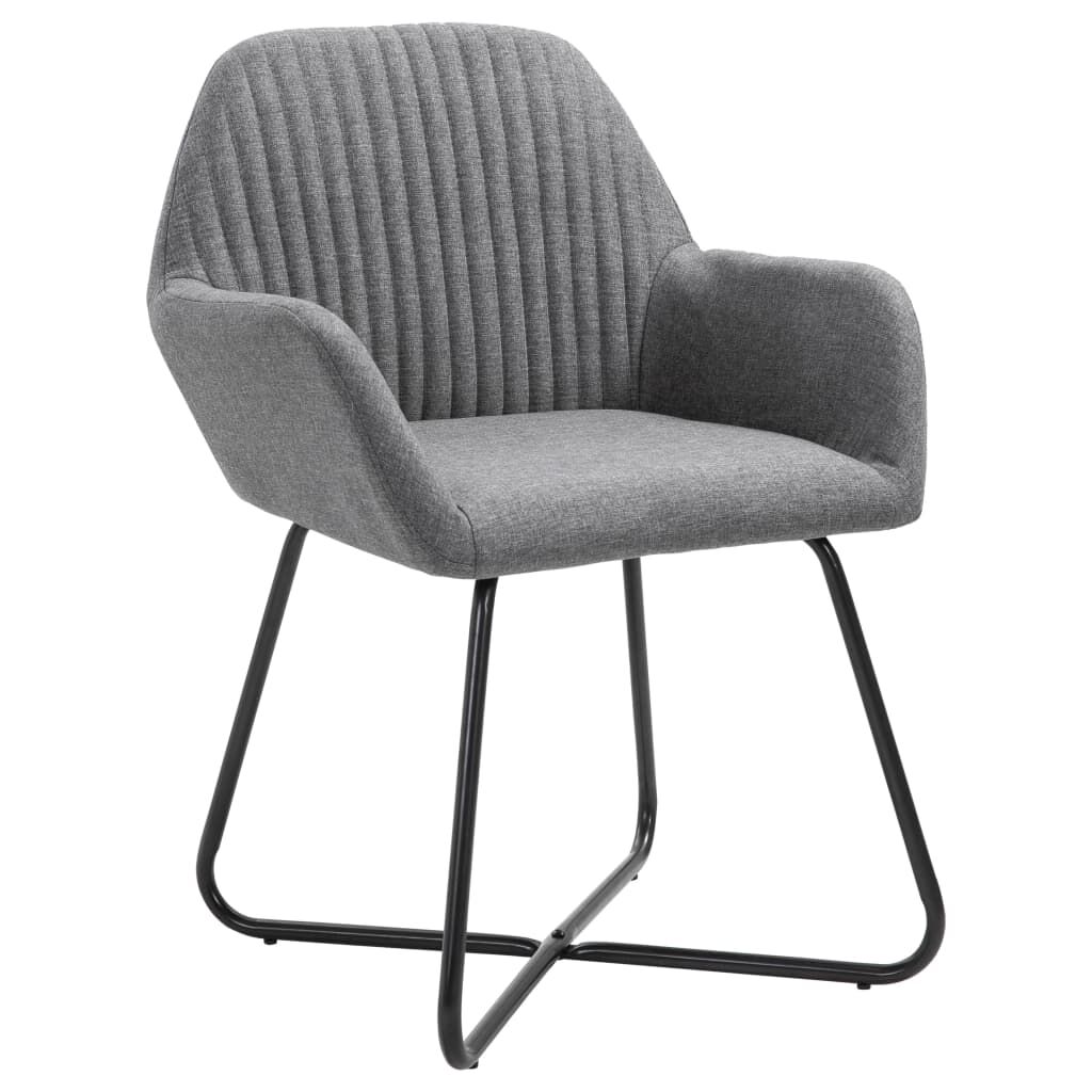vidaXL Dining Chairs 4 pcs Dark Grey Fabric