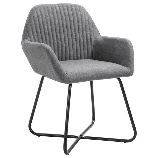 vidaXL Dining Chairs 4 pcs Dark Grey Fabric