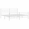 vidaXL Metal Bed Frame without Mattress with Footboard White 183x213cm