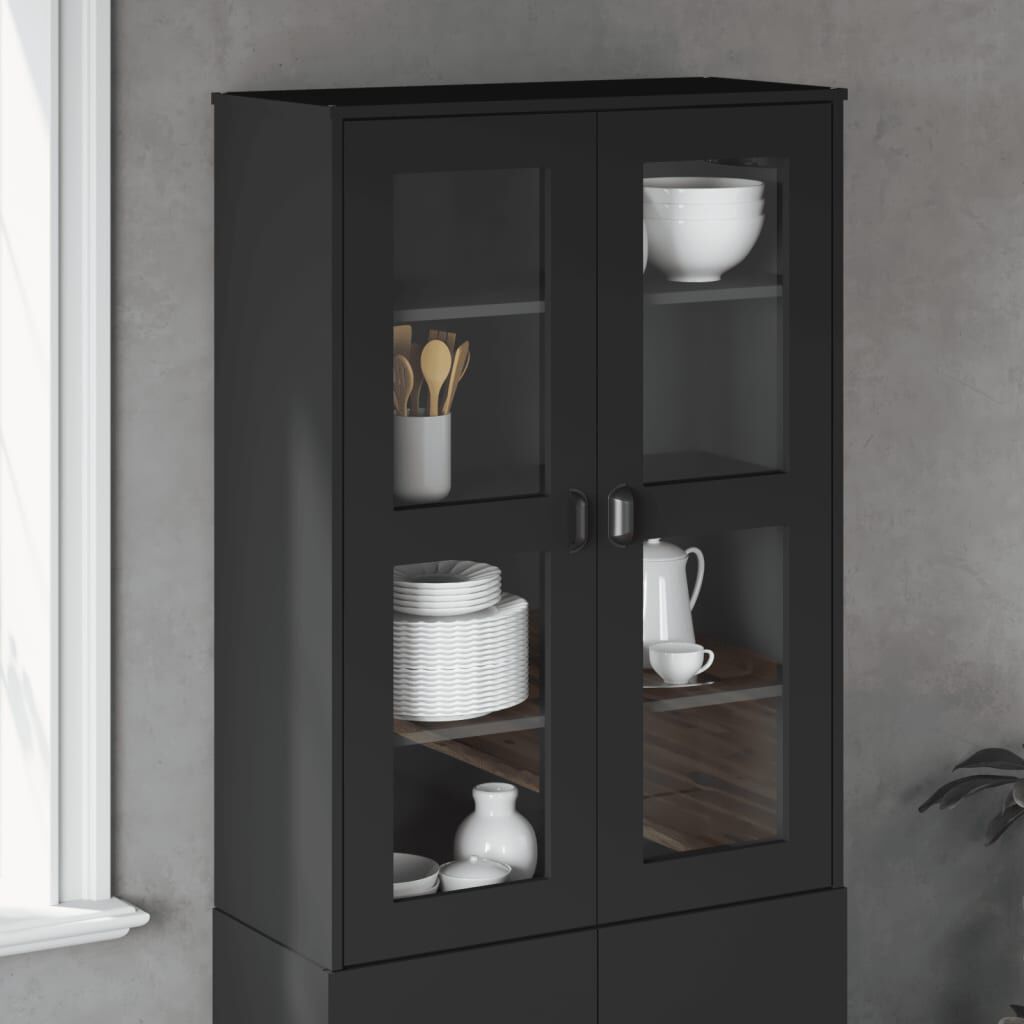 vidaXL Top for Highboard VIKEN Black Engineered Wood
