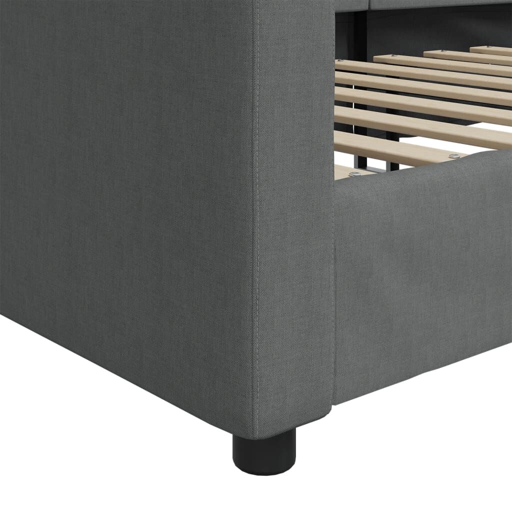 vidaXL Day Bed without Mattress Dark Grey 100x190 cm Fabric