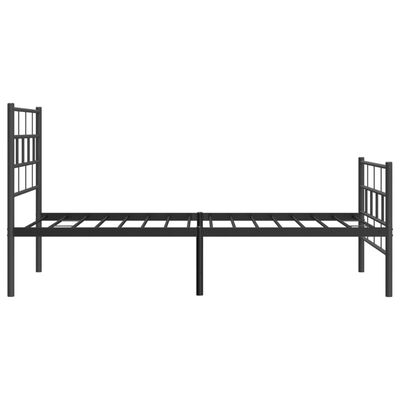 vidaXL Metal Bed Frame without Mattress with Footboard Black 100x190 cm