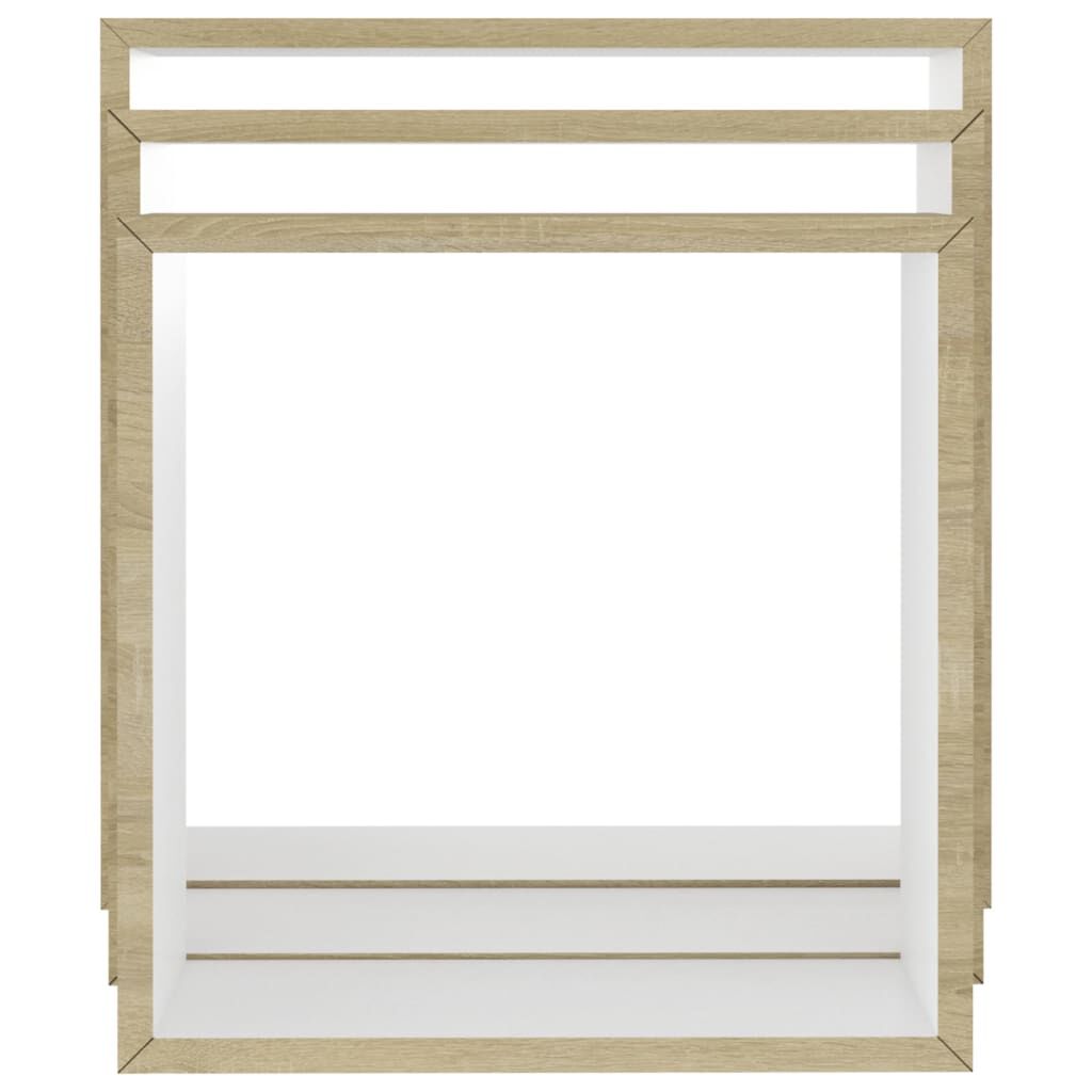 vidaXL Wall Cube Shelves 3 pcs White and Sonoma Oak
