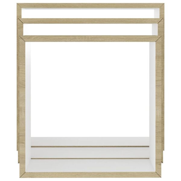 vidaXL Wall Cube Shelves 3 pcs White and Sonoma Oak