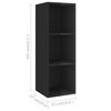 vidaXL 2 Piece TV Cabinet Set High Gloss Black Engineered Wood