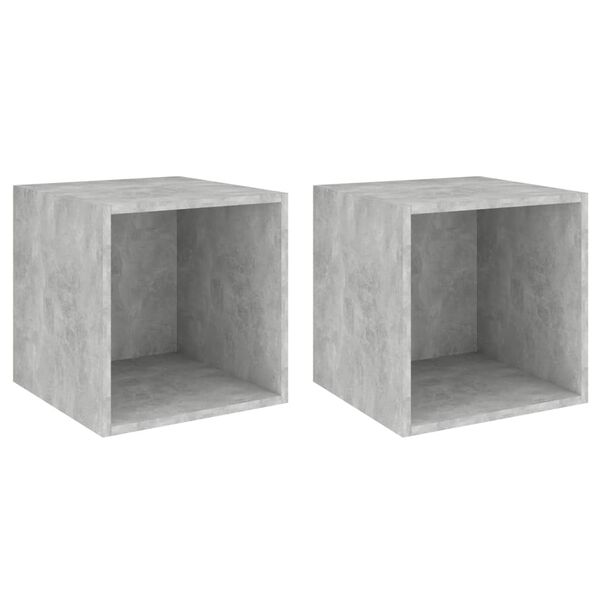 vidaXL Wall Cabinets 2 pcs Concrete Grey 37x37x37 cm Engineered Wood