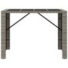vidaXL Bar Table with Glass Top Grey 145x80x110 cm Poly Rattan