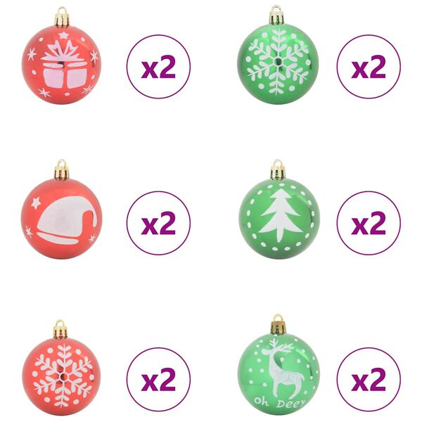 vidaXL Christmas Bauble Set 40 pcs Red and Green