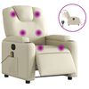 vidaXL Electric Massage Recliner Chair Cream Faux Leather