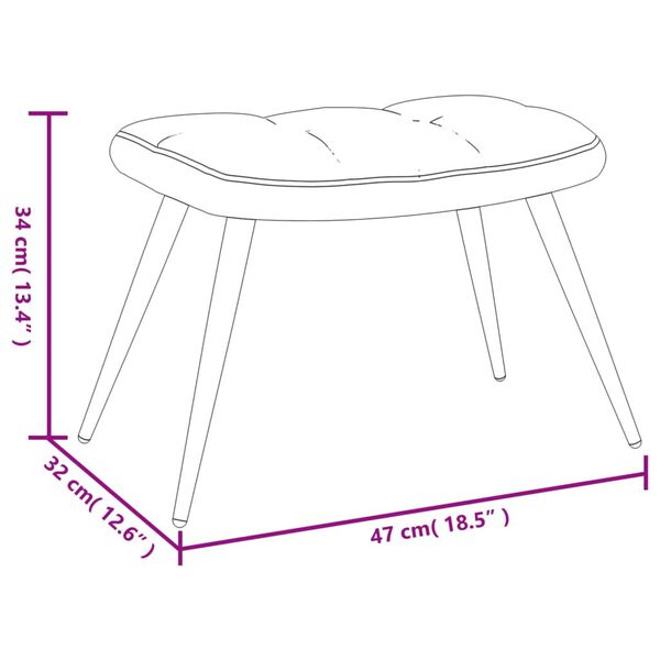vidaXL Relaxing Chair with a Stool Black Velvet