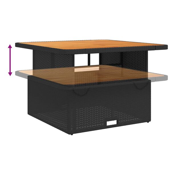 vidaXL 5 Piece Garden Dining Set with Cushions Black Poly Rattan