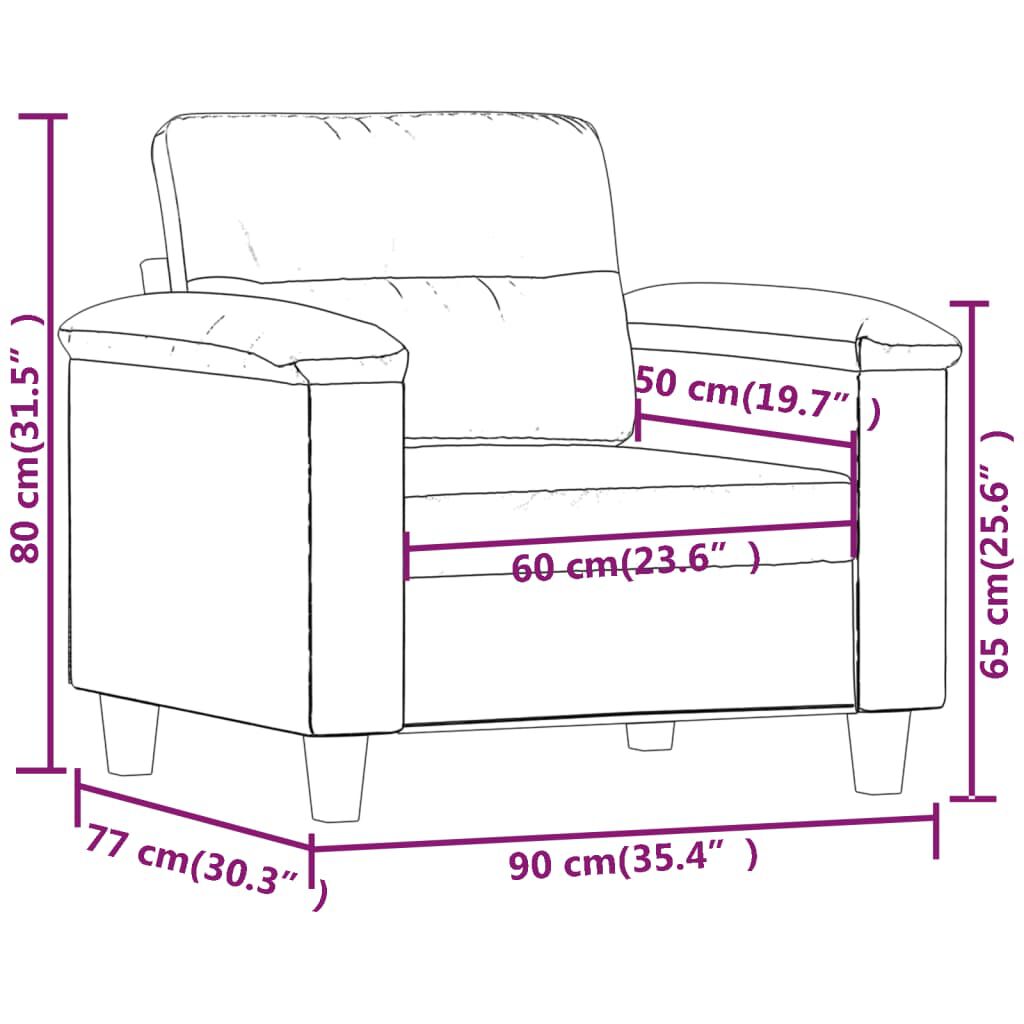 vidaXL Sofa Chair Black 60 cm Faux Leather
