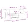 vidaXL 3-Seater Sofa with Pillows&Cushions Light Grey 180 cm Fabric