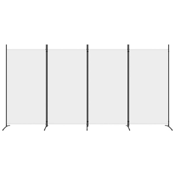 vidaXL 4-Panel Room Divider White 346x180 cm Fabric