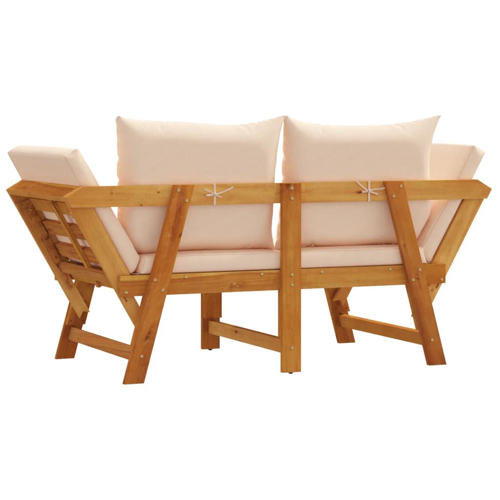 vidaXL Garden Bench with Cushions 2-in-1 Solid Wood Acacia