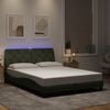 vidaXL Bed Frame with LED without Mattress Light Grey 137x190 cm Velvet