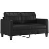 vidaXL 2 Piece Sofa Set with Pillows Black Faux Leather