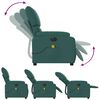 vidaXL Electric Massage Recliner Chair Dark Green Fabric