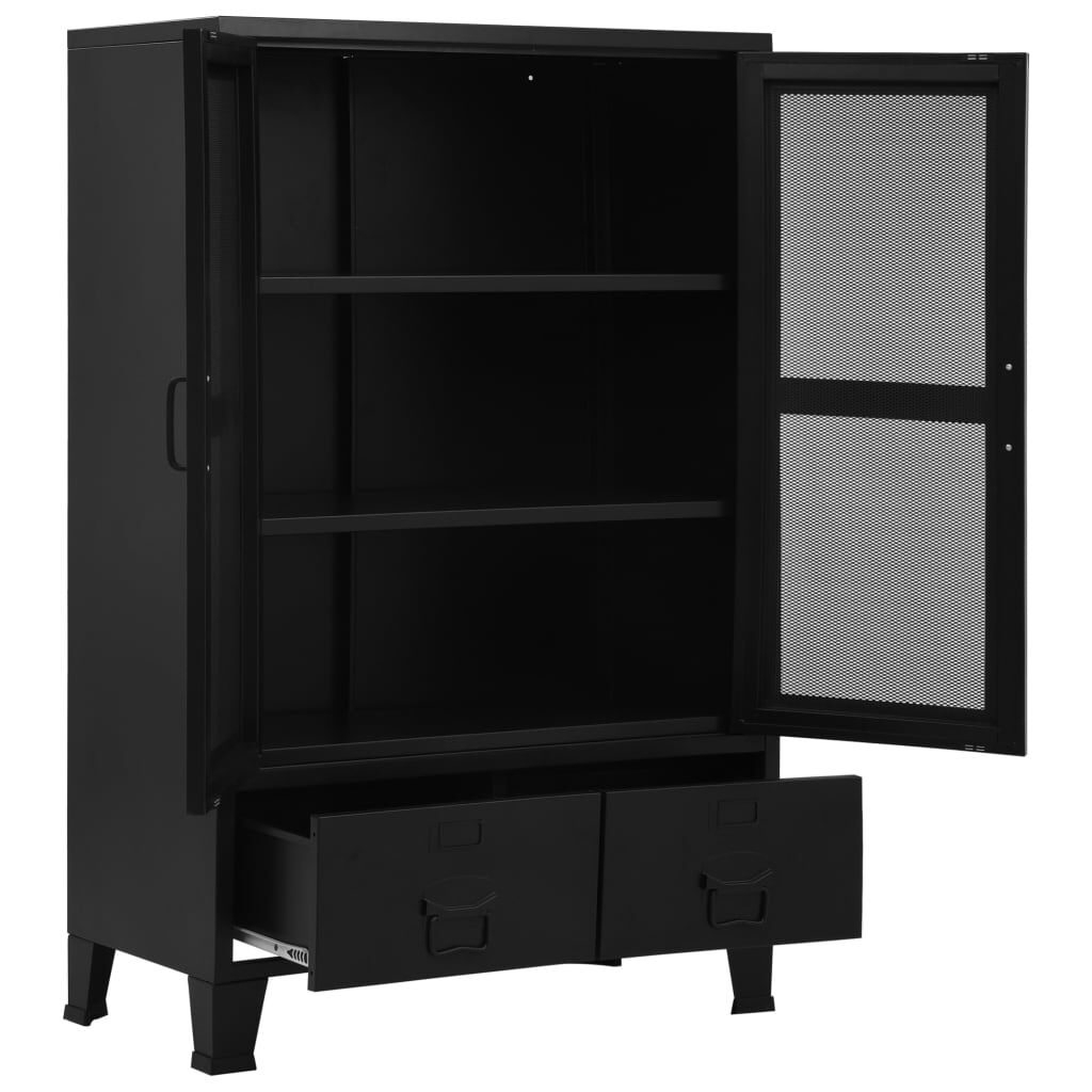 vidaXL Office Cabinet with Mesh Doors Industrial 75x40x120 cm Steel