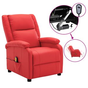 vidaXL Electric Massage Chair Red Faux Leather
