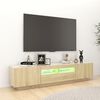 vidaXL TV Cabinet with LED Lights Sonoma Oak 180x35x40 cm
