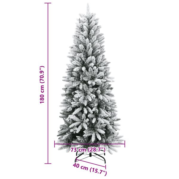 vidaXL Artificial Christmas Tree 300 LEDs and Flocked Snow 180 cm