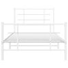 vidaXL Metal Bed Frame without Mattress with Footboard White 100x200cm