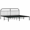 vidaXL Metal Bed Frame without Mattress with Headboard Black 193x203cm