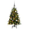 vidaXL Artificial Hinged Christmas Tree 150 LEDs & Ball Set 150 cm