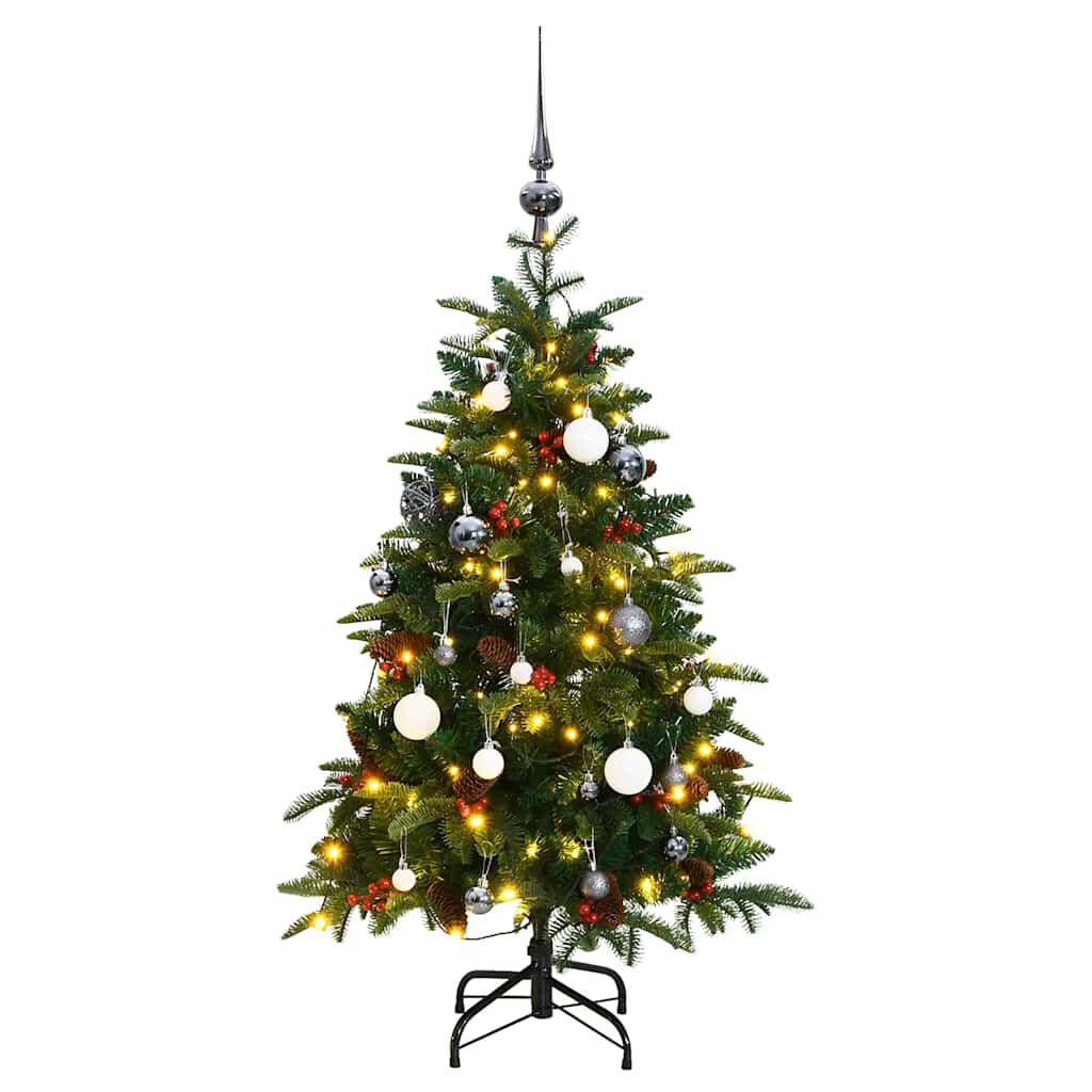 vidaXL Artificial Hinged Christmas Tree 150 LEDs & Ball Set 150 cm