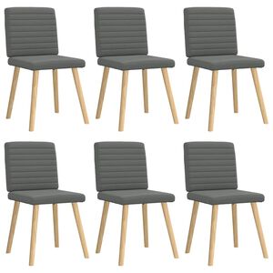 vidaXL Dining Chairs 6 pcs Dark Grey Fabric