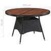 vidaXL 7 Piece Outdoor Dining Set Poly Rattan and Acacia Wood Black