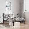 vidaXL Metal Bed Frame without Mattress with Headboard Black 100x200cm