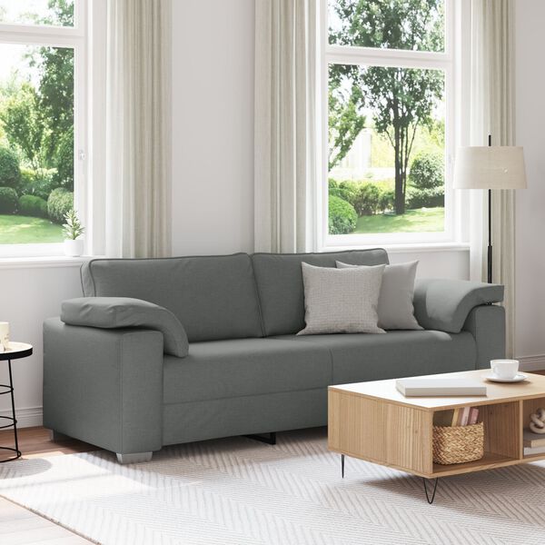 vidaXL 3-Seater Sofa Dark Grey 178 cm Fabric