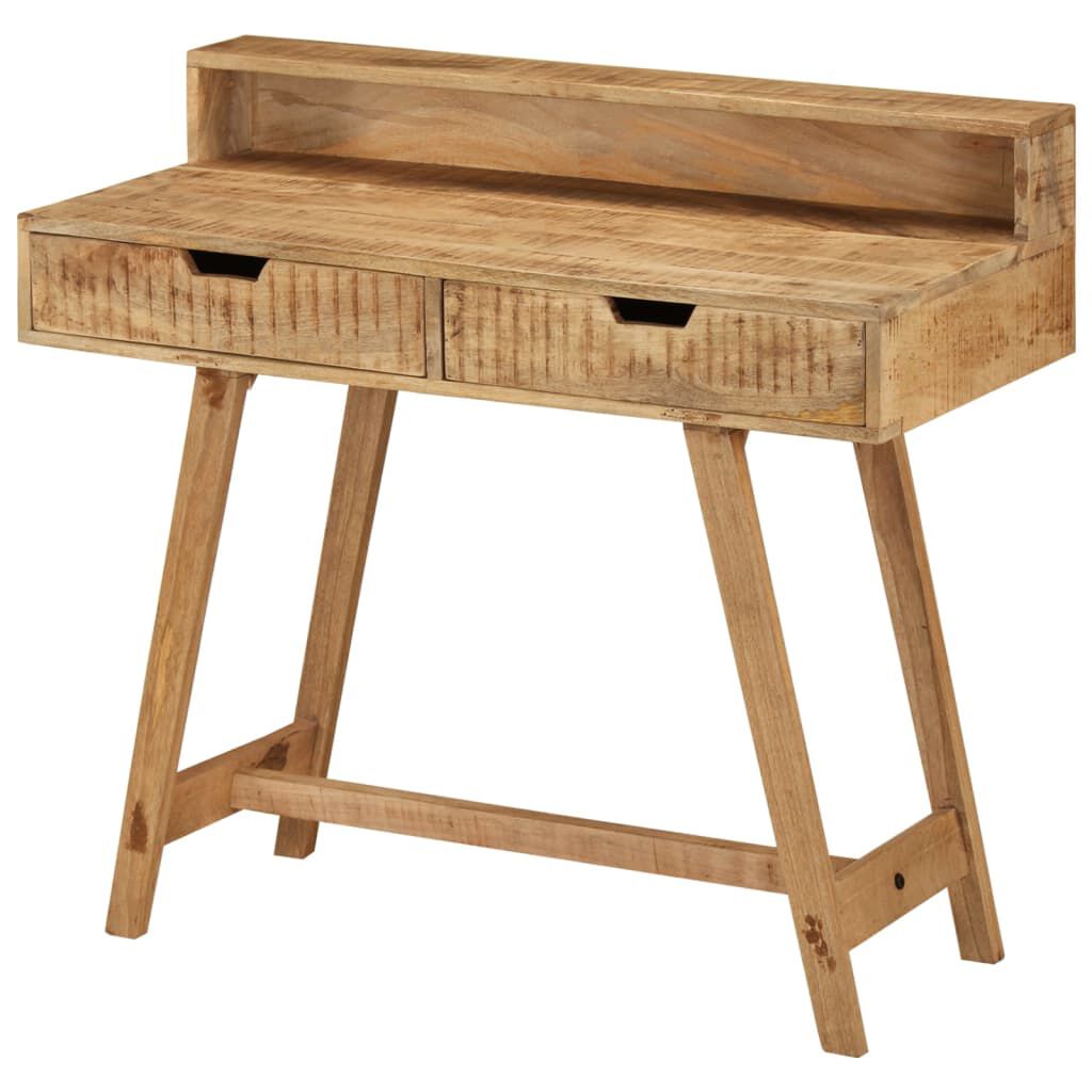 vidaXL Desk 100x45x90 cm Solid Rough Mango Wood