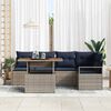 vidaXL Garden Dining Set with Cushion 6 pcs Grey and Navy