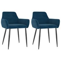 vidaXL Dining Chairs 2 pcs Blue Velvet