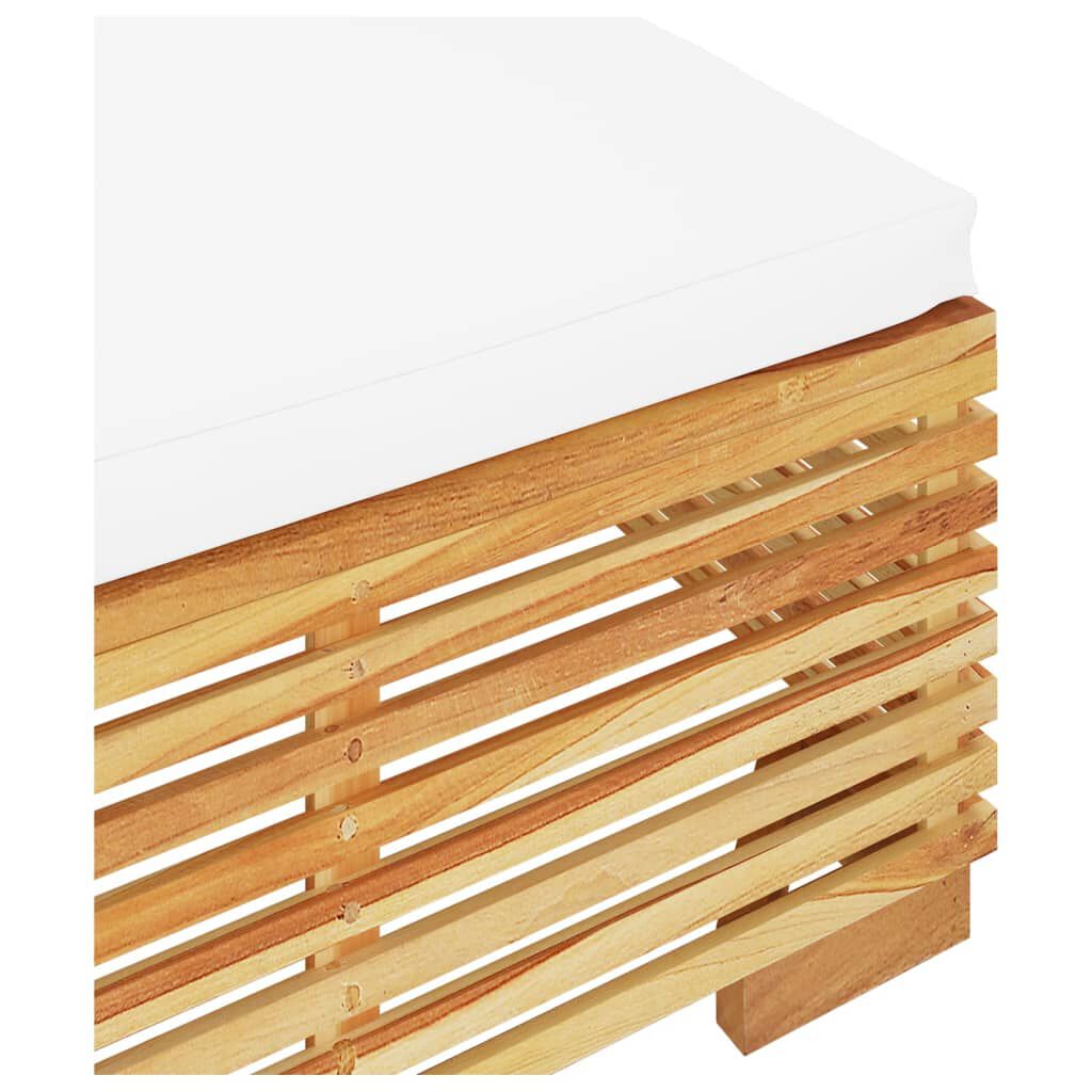 vidaXL Garden Footrest with Cream Cushion Solid Wood Teak