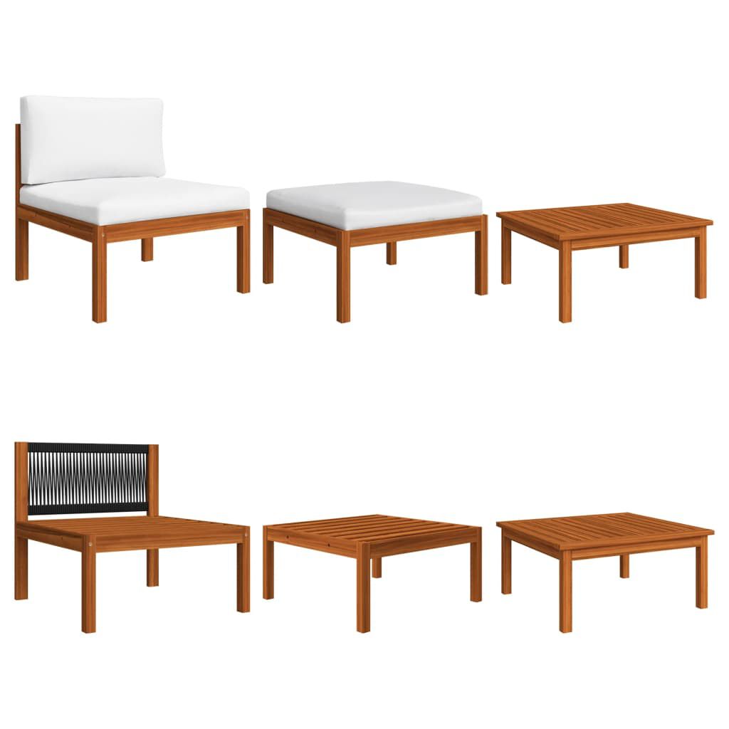 vidaXL 8 Piece Garden Lounge Set with Cushions Cream Solid Acacia Wood