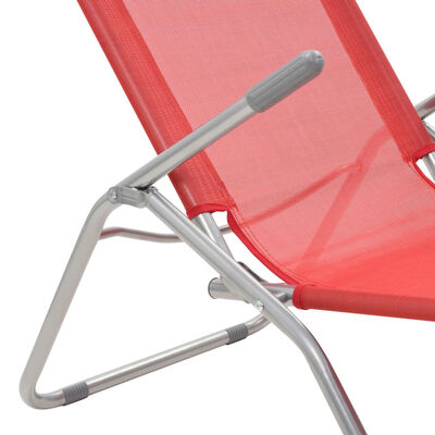 vidaXL Folding Sun Loungers 2 pcs Textilene Red