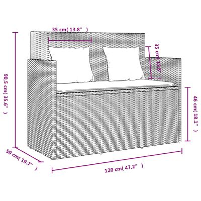 vidaXL Garden Bench with Cushions Beige Poly Rattan