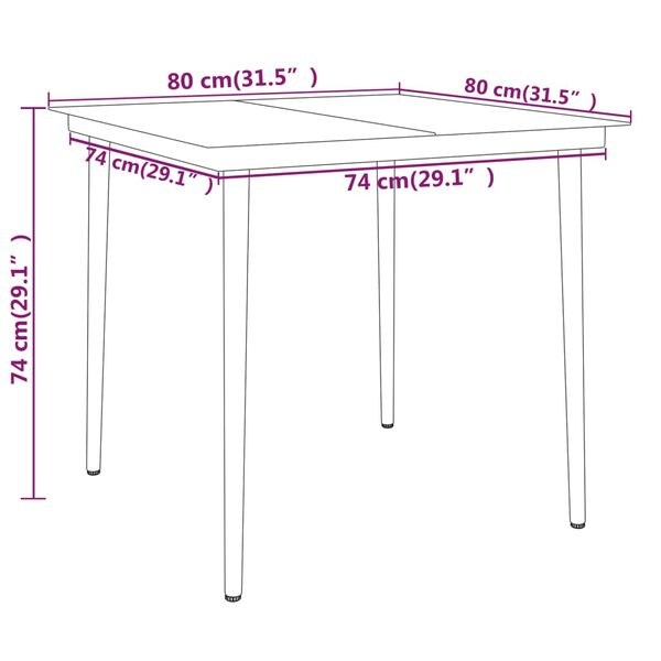 vidaXL 3 Piece Garden Dining Set Black