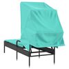 vidaXL Sun Lounger with Canopy Black Poly Rattan