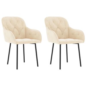 vidaXL Dining Chairs 2 pcs Cream Velvet