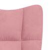 vidaXL Relaxing Chair with a Stool Pink Velvet